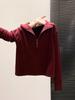 Damen Halbhoher Kragen Fleece Langarm T-Shirt 2025 Hoodie