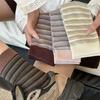 Korean Contrasting Striped Socks Medium Tube Socks Tide Internet Celebrity Stacking Socks Literary Retro Pure Cotton Stockings