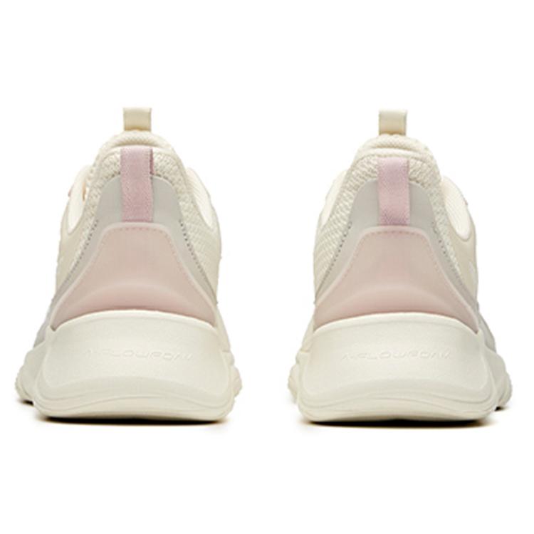 Anta Running Collection Mesh Abrasion Resistant Breathable Low top Running Shoes Women's Light Beige White 922035562-4