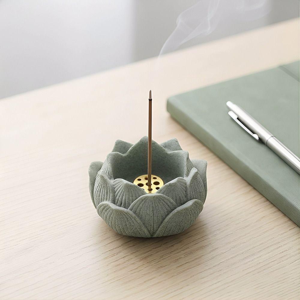 Flat Bottom Incense Stick Burner Lotus Shape Ash Catcher Lotus Incense Holder  Home Fragrance