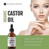 Castor Oil (2oz), USDA Certified Organic, 100% Pure, Cold Pressed, Hexane Free Stimulate Growth for Eyelashes, Eyebrows, Hair. Skin Moisturizer & Hair