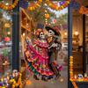 Durable Sunproof Glass Stickers Day of The Dead Window Clings, Halloween Double-Sided Skull Sticker, Versatile Indoor Outdoor Decorations Colorful