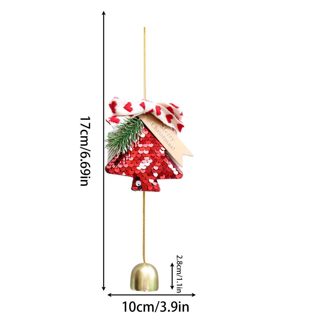 Christmas Bells For Door 2 Pieces Winter Holiday Festive Ornaments Christmas Bell Wind Chimes For Indoor Home Bedroom Living