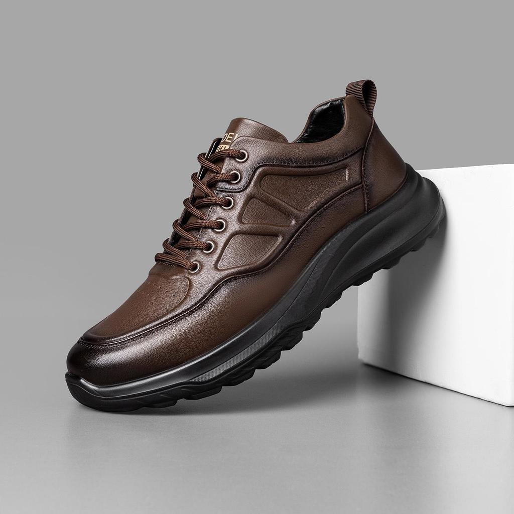 Fu De Le 2025 Scarpe da Ginnastica da Uomo in Vera Pelle Antiscivolo - Suola Morbida, Comoda Pelle di Vacchetta