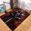 Knight Armor with Red Background Pattern Rug Carpets for Bedroom Living Room Sofa Mat Creative Door Mat Cloakroom Home Decor