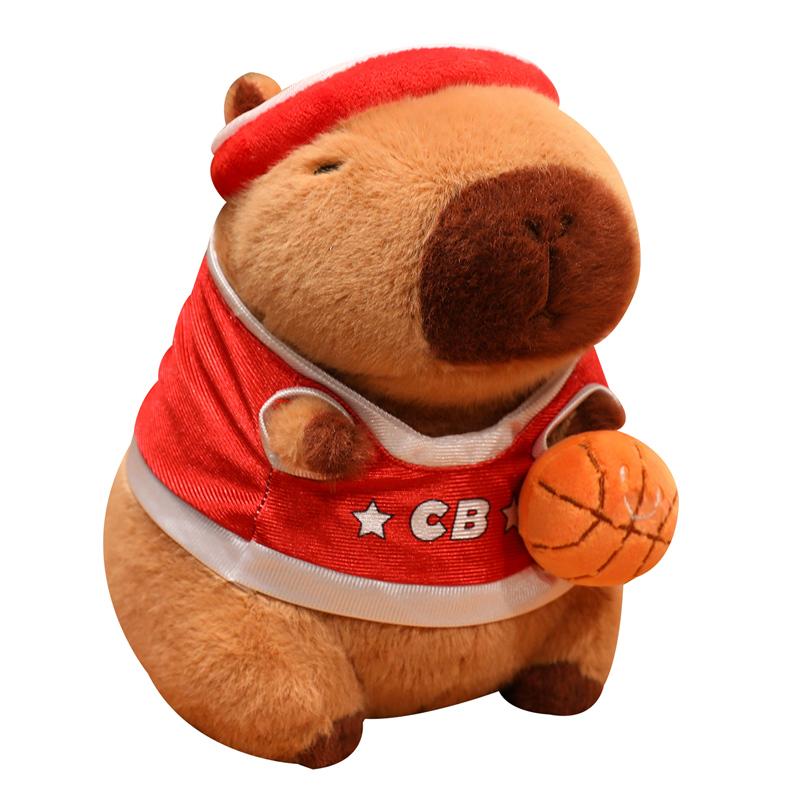 Kawaii Football Basketball Capibala Plush Doll Soft Cute Cartoon Animal Stuffed Toy Home Decor Gifts For Kids