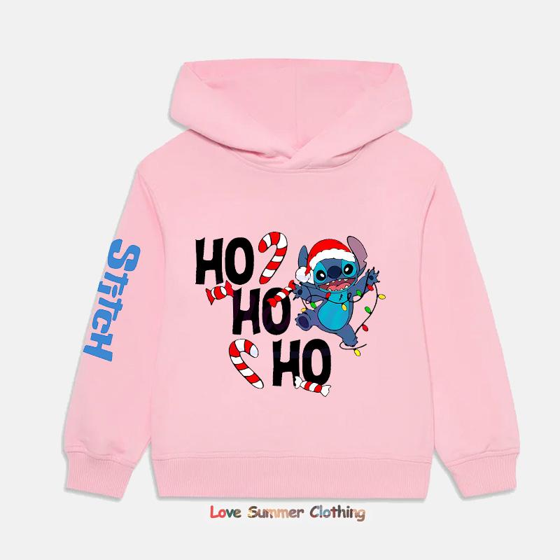2025 Christmas Hoodie Boys Girls Sweatshirts Kids Hoodies Stitch HD Print Casual Round Neck Long Sleeve 4-14Yrs