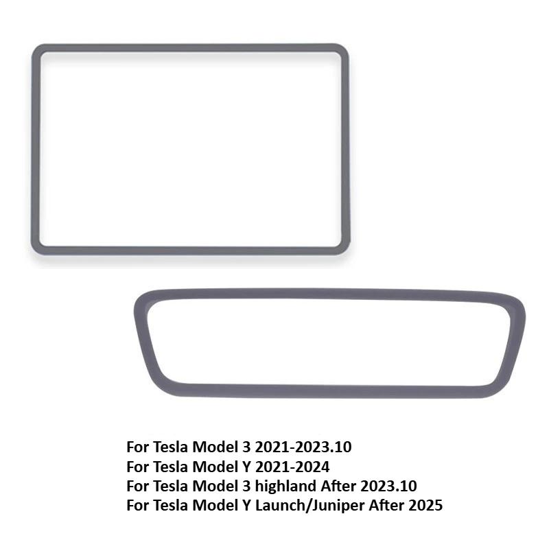 For Tesla Model Y Juniper/Model 3 Highland Silicone Screen Frame Protector Rearview Mirror Protective Trim Cover Accessories