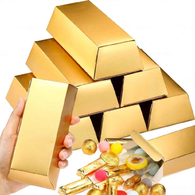 Decorative Gold Bar Candy Box for Home or Office Display and Small Item Storage