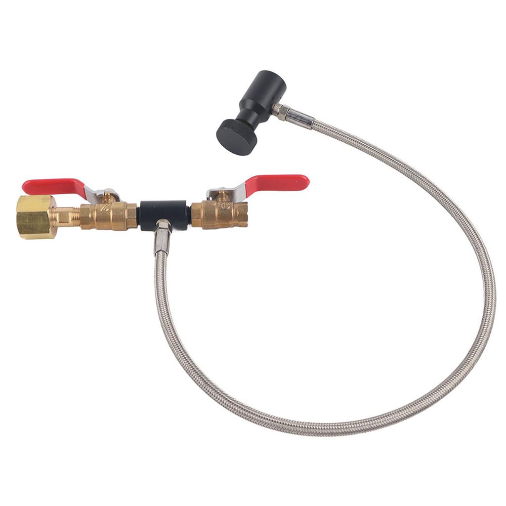 CGA-320 CO2 Cylinder Refill Adapter with Hose For Filling Soda Tank 24" Without Gauge
