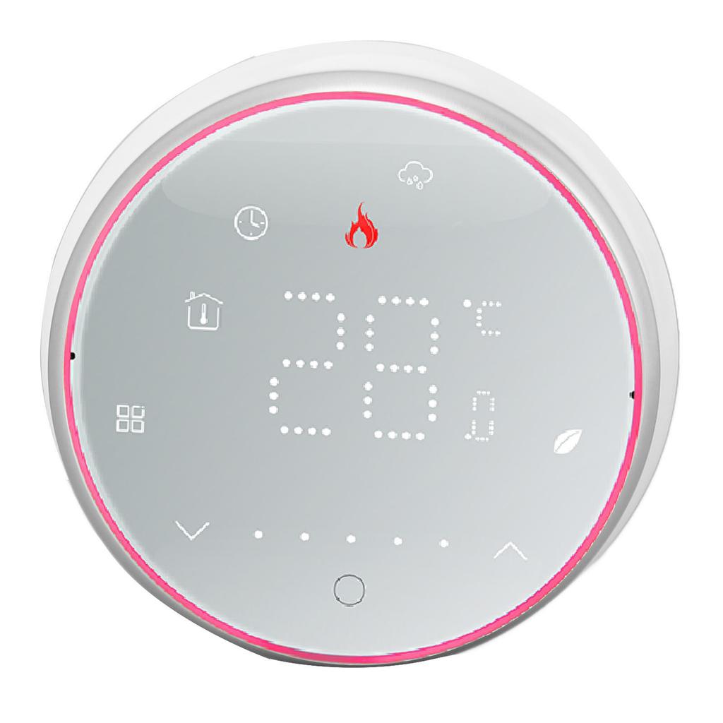 Smart Thermostat 1 Week Programmable LED Display Recessed Round Digital Thermostat AC95‑240V for Water Heating System