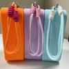 Solid Color Silicone Square Coin Purse Mini Small Item Bag Lipstick Cosmetic Bag Data Cable Storage Bag Women Wallet