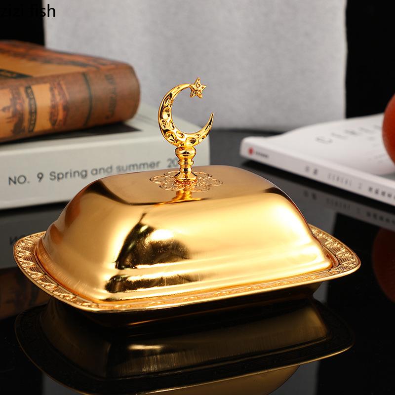 Metal Tray with Lid Dim Sum Dish Pastry Plate Fruit Plates Cake Stand Display Trays Jewelry Tray Decorative Plate Storage Trays