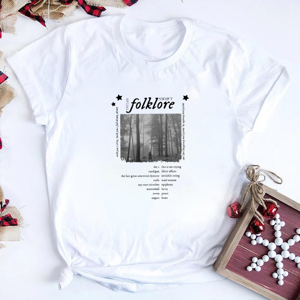 Folklore TS tracklist aesthetic Shirt Folklore Comfort Colors® Shirt Aesthetic Boho music T-shirt Women's Y2K Top Gift
