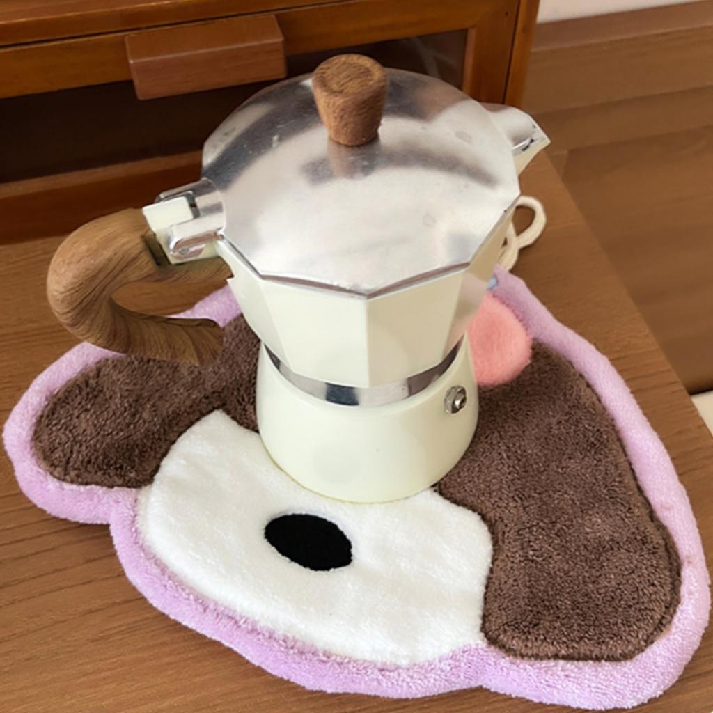 Cat-Shaped Coral Fleece Dopamine Hand Towel Super Absorbent Soft Touch, Space-Saving Vertical Design for Bath & Kitchen Decor