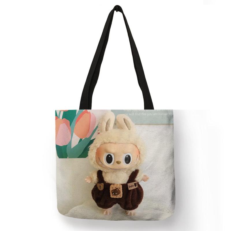 Borsa shopper Labubu trendy personalizzata stampata 5404
