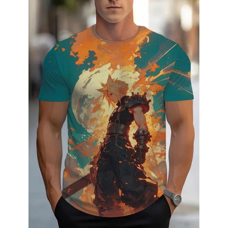 Mode Homme T-shirt Homme Imprimé 3D Col Rond Manches Courtes Tendance Streetwear