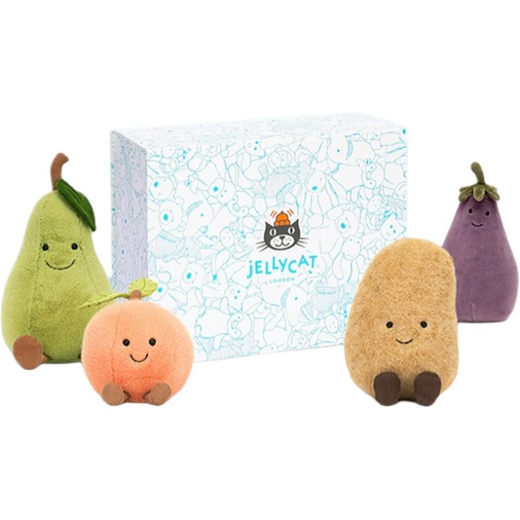 

JELLYCAT Lively Potato Fun Pear Fun Eggplant Fun Futaba Peach Soothing Doll Plush Doll 14cm/16cm/19cm/24cm High