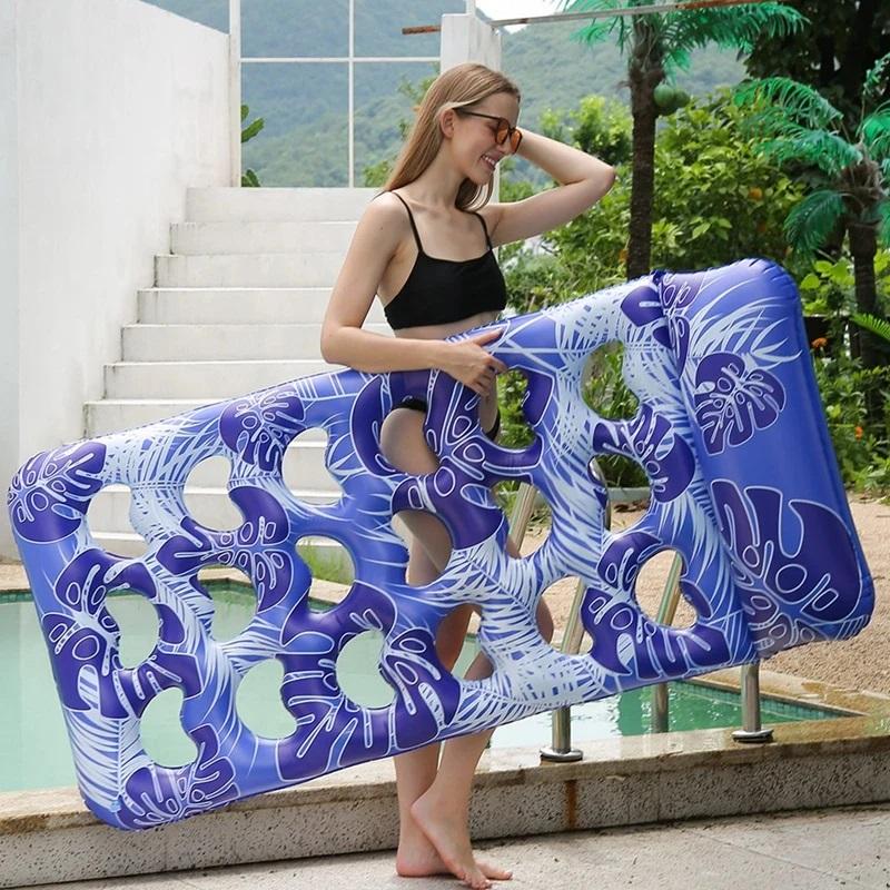 NEW Pool Float Lounger Water Hammock Recliner Inflatable Floating Swimming Mattress Sea Swimming Ring Pool Party Toy Lounge Bed