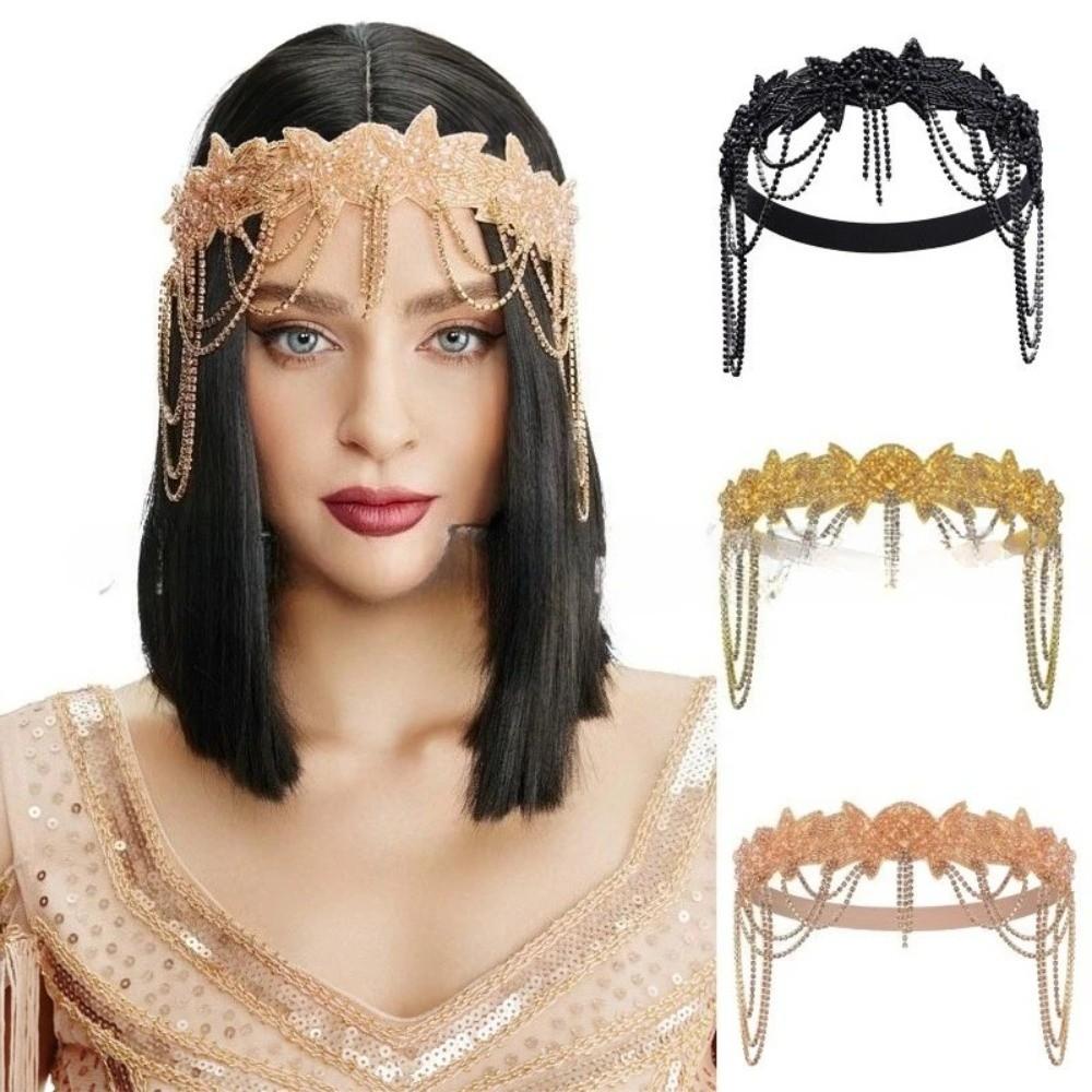 Shiny Flapper Headband Chain Tassel Korean Style Hair Band Bridal Headdress Stage Performance