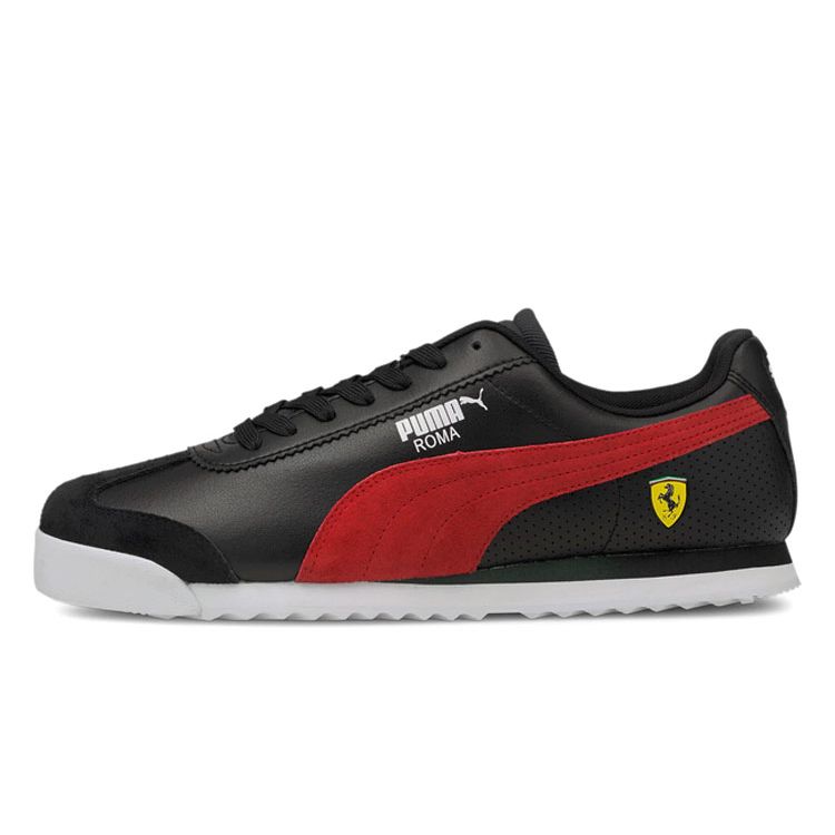 Puma Scuderia Ferrari Roma Unisex Black Rosso Corsa Lifestyle Sneakers 306766-01 EU 43