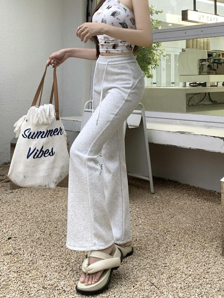 Hua Cotton Blend Micro-Flare High Waist Slimming Sweatpants for Women - 2025 Autumn Collection