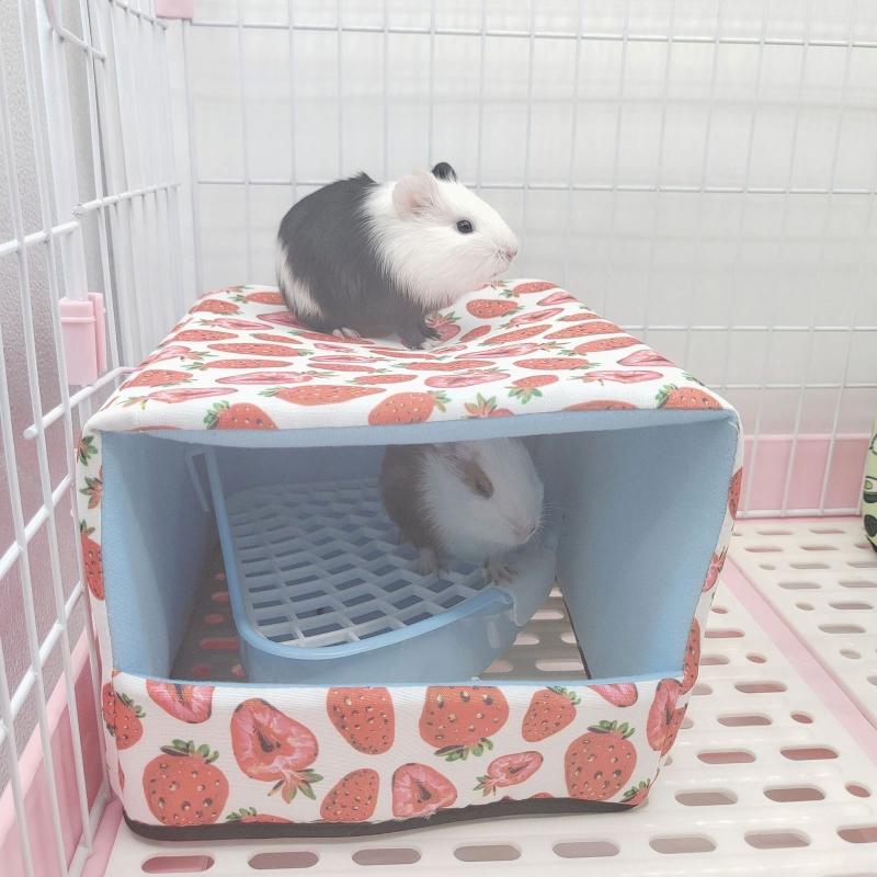 Hamster Winter Bed Warm Cave Cozy Hideout Bottomless House Cute Print for Small Animals Ferrets Playing Sleeping