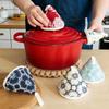 Cotton and Linen Embroidery Fabric Embroidery Padded Pot Cap Triangular Lid Cap Enamel Pot Casserole Pot Handle Gloves