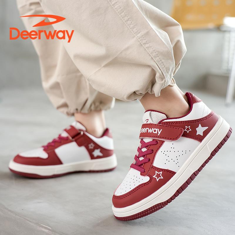 Delhui breathable classmates children's board shoes 2025 spring and autumn models leather lightweight boys and girls student version sports board shoe