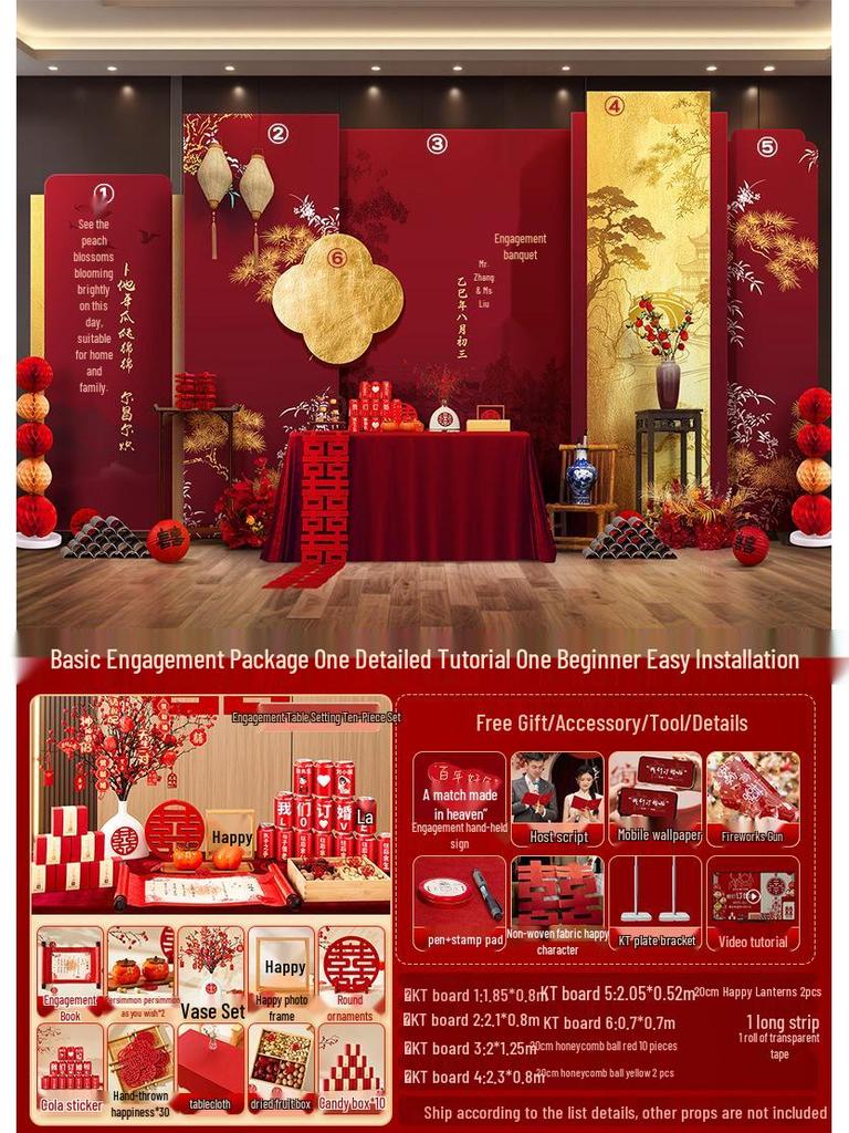 Celebrity Engagement Banquet Decoration Set - High-End Hotel Table and Home Decorative Supplies