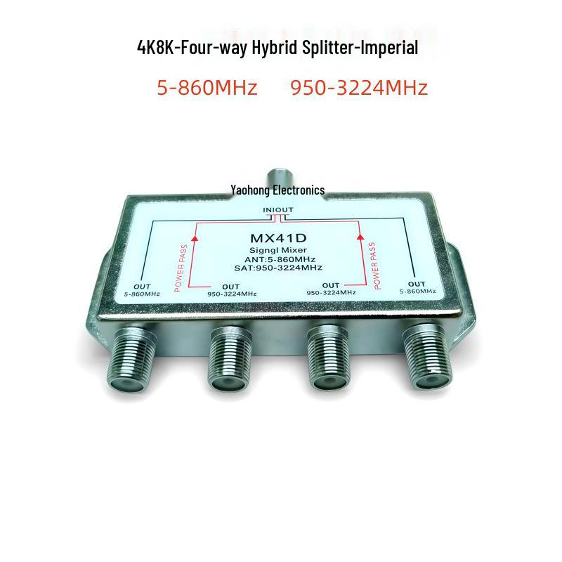 

4K8K Наружный дуплексер ТВ-сигнала: 4-сторонний разветвитель для 10-3224 МГц No как