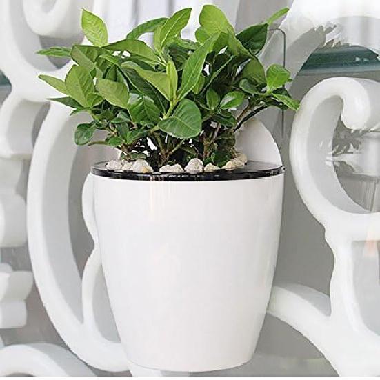Sungmor Self Watering Wall Planter - Modern White & 3PC Pack & Mixed Size - Indoor Outdoor Vertical Flower Pot - Wall Mounted Window Hanging Pot -