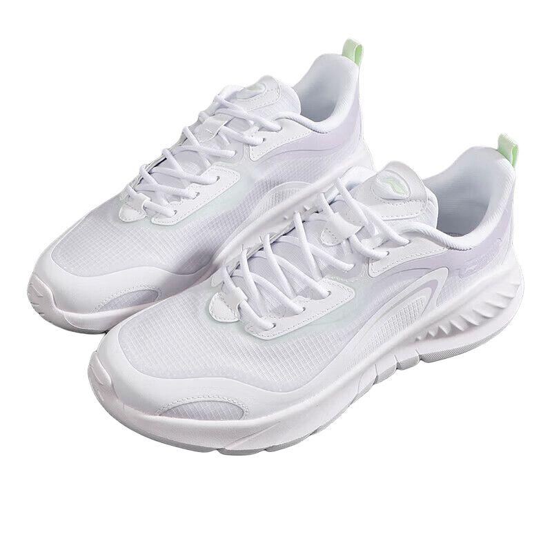 Li-Ning Comfortable Simple Non-Slip Wear-Resistant Low-Top Casual Running Shoes Women Sneaker White ARSU106-2