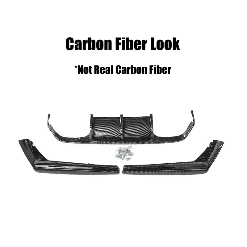 For BMW F80 M3 F82 F83 M4 2015-2020 Car Rear Diffuser Bumper Corner Spoiler Splitter Rear Lip Protector Guard Carbon Fiber Look