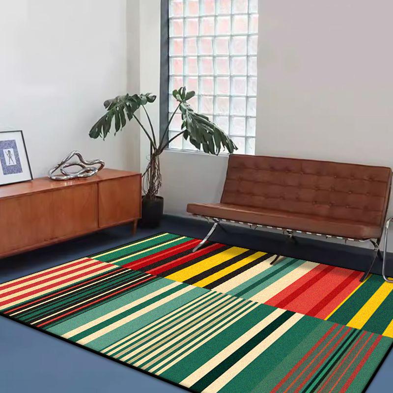 Ins Geometry Simple Stripe Carpets Living Room Decoration Home Bedroom Bedside Soft Rugs Sofa Area Entrance Non-slip Floor Mat