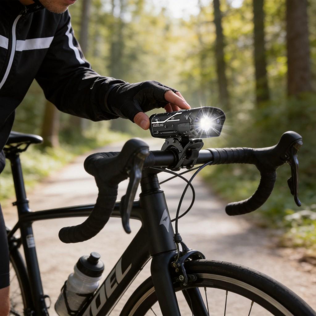 Přední světlo na kolo USB dobíjecí hliníková slitina Cyklistická lampa s úrovněmi jasu pro noční jízdu