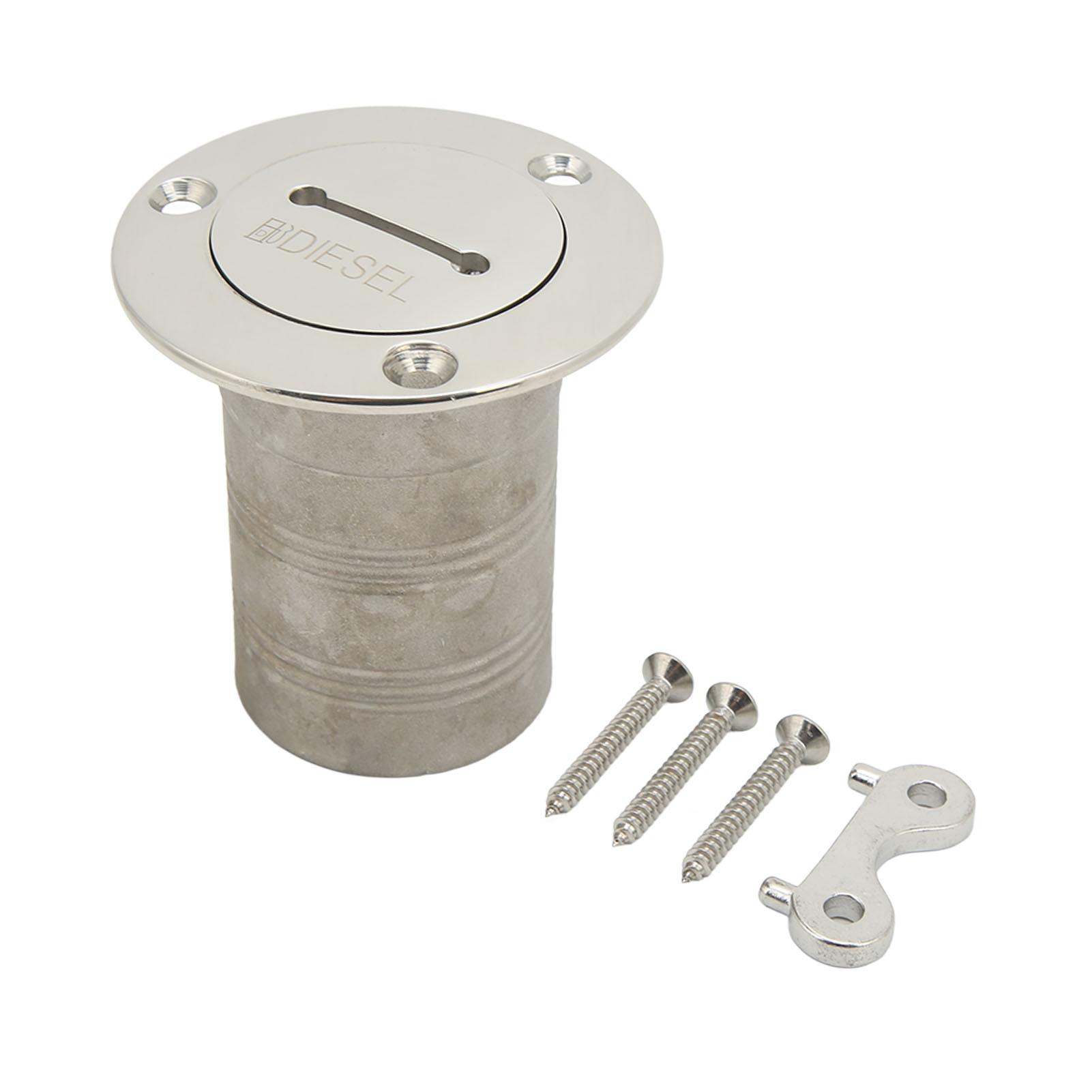 Deck Filler Port 316 Stainless Steel Marine Filler Ports 50mm Deck Fill Filler for Yachts Boats Trailer Tanks DIESEL