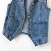 Plus Size Women's Denim Vest Korean Sleeveless Denim Vest Loose Belly Cover Jacket Trend Female Tops