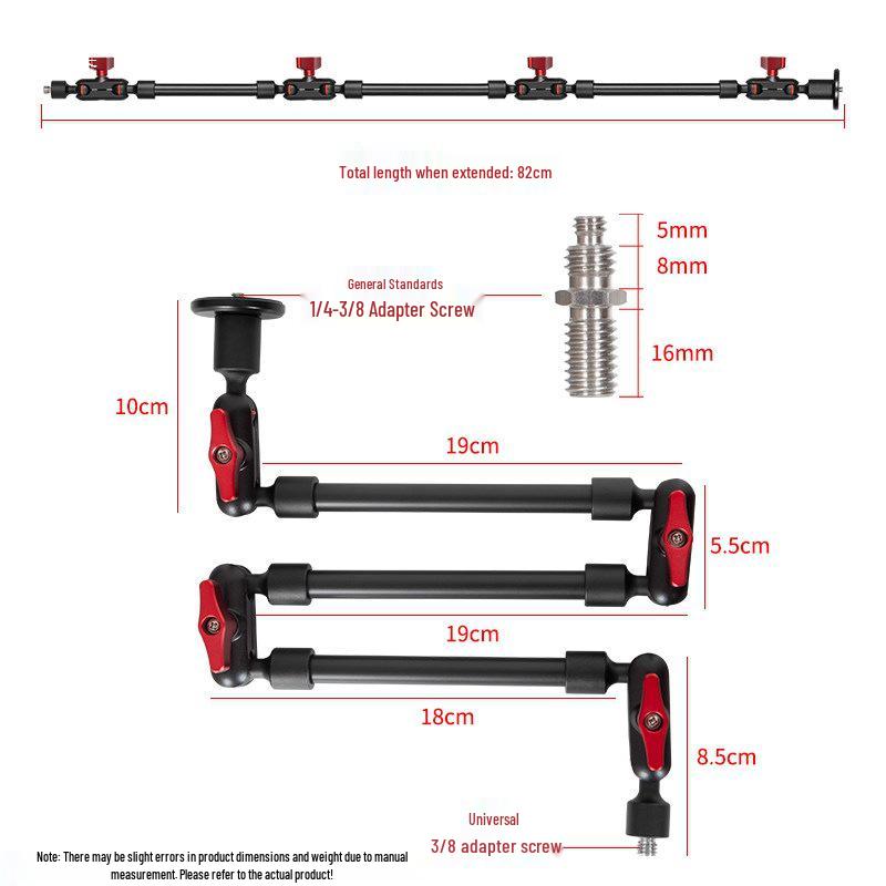 Multi-Functional Metal Crab Claw Camera Tripod with Magic Arm for Mobile Live Streaming and Photography