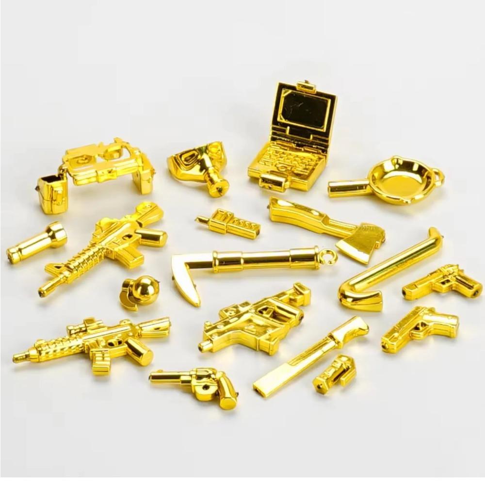 Electroplate Plating Chrome Mr Gold Building Blocks Golden Mini Action Figure Toys