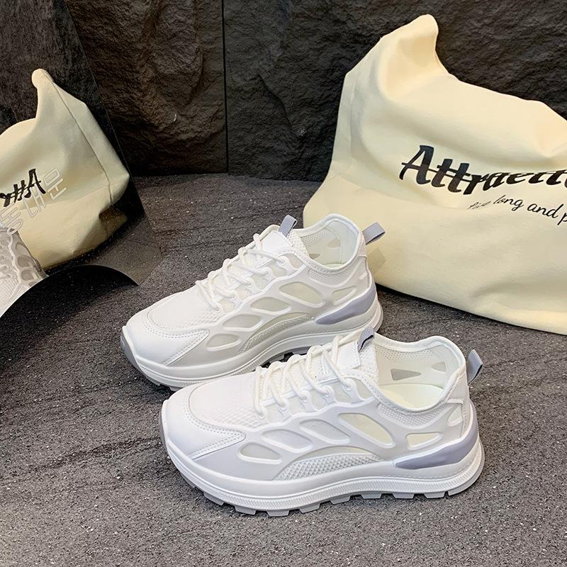 

Fashion Mesh Breathable Women Shoes for Women in Summer 2025 Popular Fashion Versatile Soft Sole Anti Slip Shock-absorbing Sports Shoes 36 серый