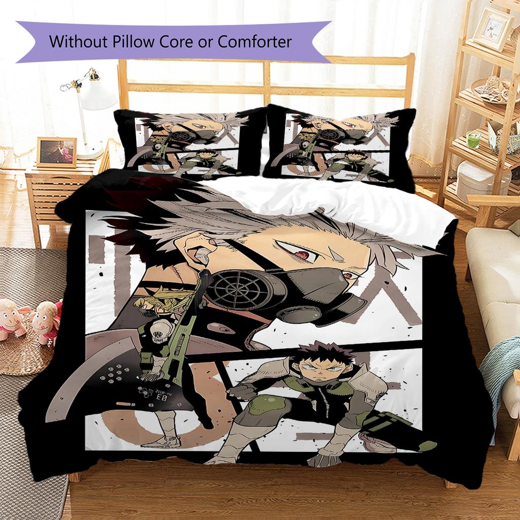 Kaiju No. 8 Pattern Bedding,Quilt Set Quilt Cover Pillowcase Home Birthday Gift (1 * duvet cover + 2 * pillowcase, without core)