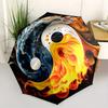 "Flame & Ice Yin Yang Symbol Art Print"Umbrella, Portable 3-Fold Compact Umbrella for Men & Women ES32