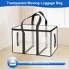 Pack of 4 Large Transparent Moving Bags with Reinforced Strap and Zippers Waterproof Bag for Storage and Organization