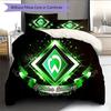Set Copripiumino Trapuntato con Logo Werder Federa Decorazione per la Casa Regalo di Compleanno (1 * copripiumino + 2 * federa, senza nucleo)