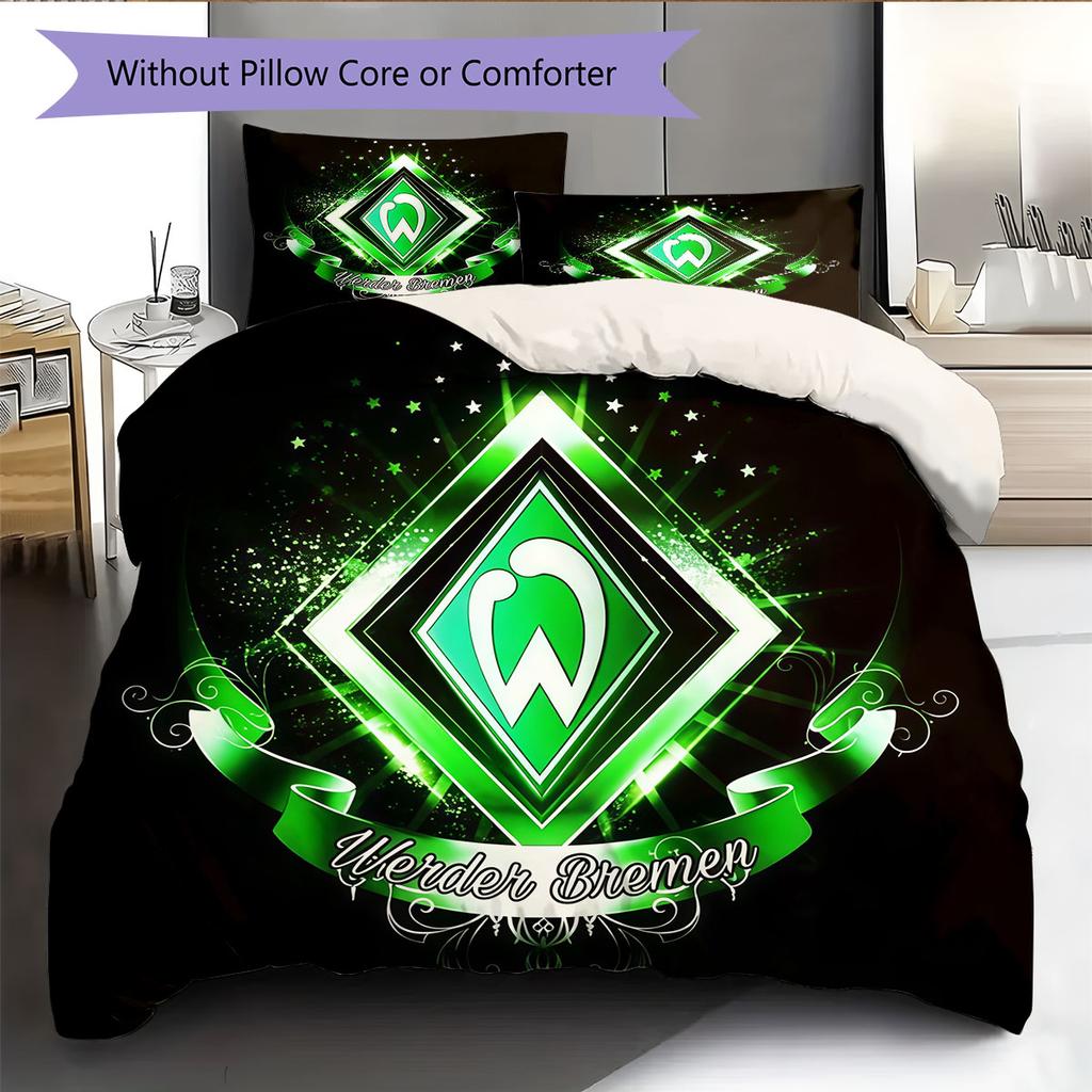 Set Copripiumino Trapuntato con Logo Werder Federa Decorazione per la Casa Regalo di Compleanno (1 * copripiumino + 2 * federa, senza nucleo)