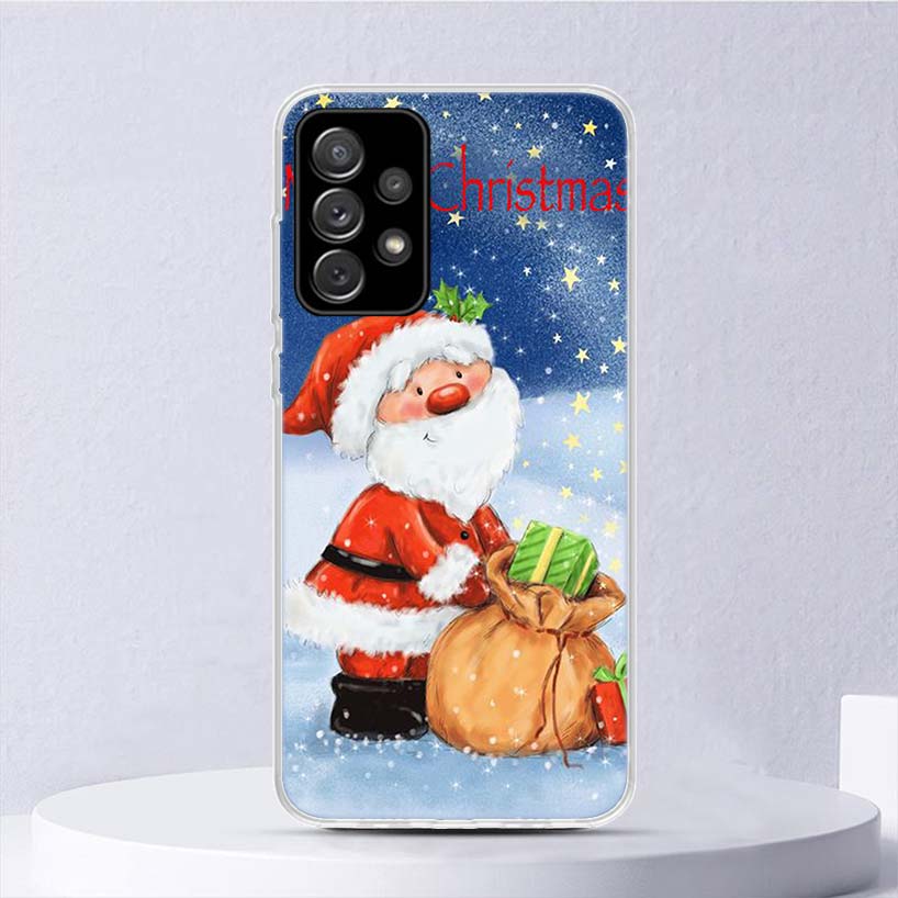 Frohe Weihnachten Cartoon Nette Schnee Weichen Fall Für Samsung Galaxy A52 A53 A32 A22 A12 5G Telefon Abdeckung A33 A23 a13 A72 A73 A02S A03S