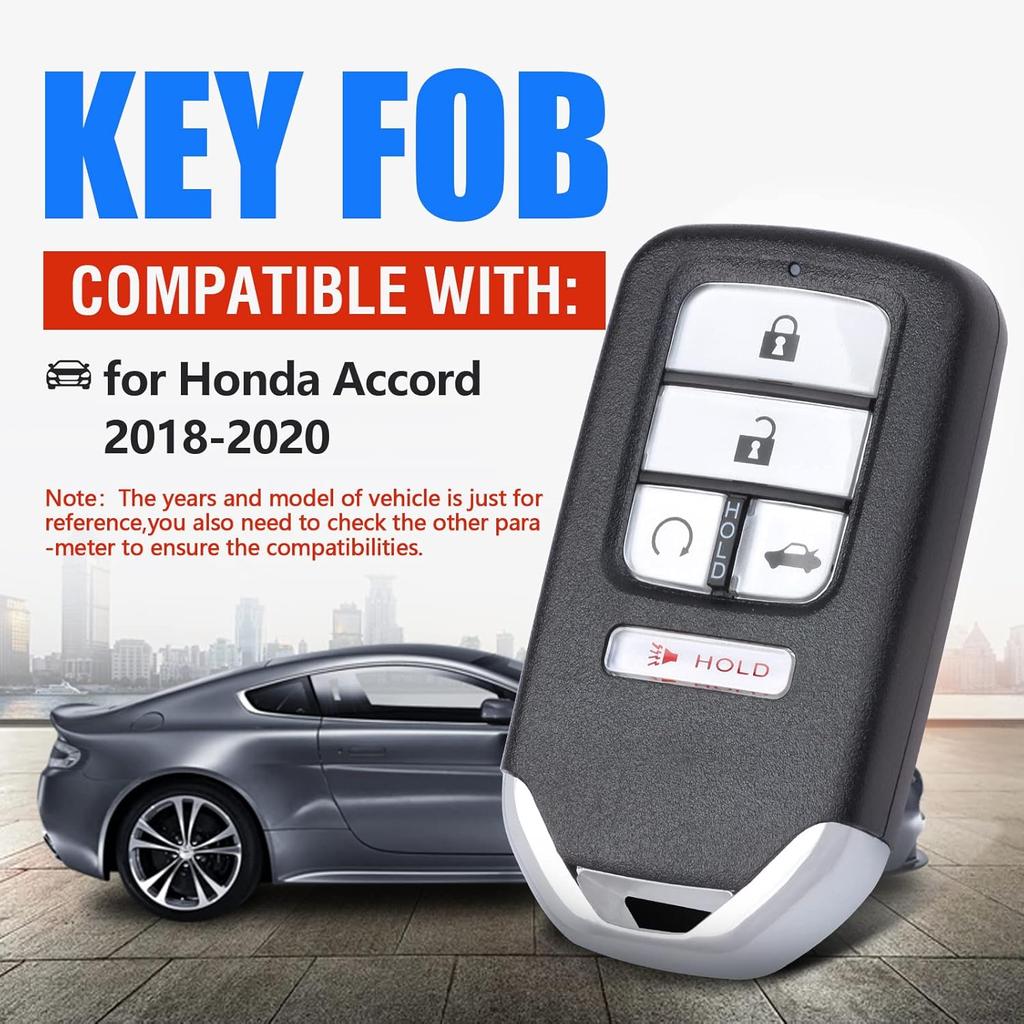 Smart Key Fob Keyless Entry Replacement Remote Key for Honda Accord 2018    (FCC ID:CWTWB1G0090 P/N:72147-TVA-A01) 5 Buttons