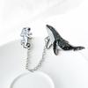Women Brooch Cute Clothing Badge Adorable Whale Shape Shining Inlaid Collar Needle