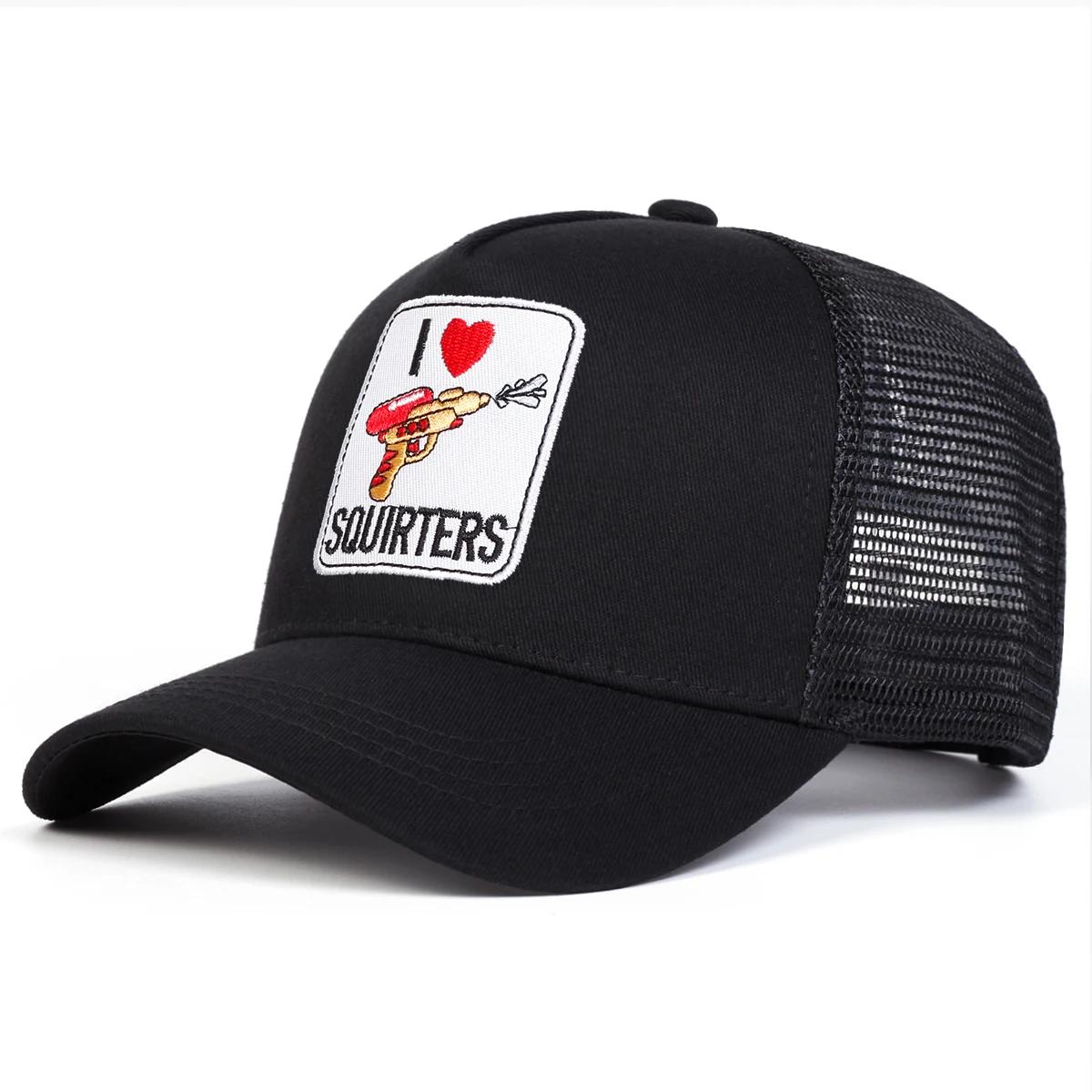 Unisex Spritzkappen Buchsticken Baseball Netzmützen Frühling Herbst Outdoor Verstellbar Lässige Hüte Sonnenschutzmütze Sportkappe black